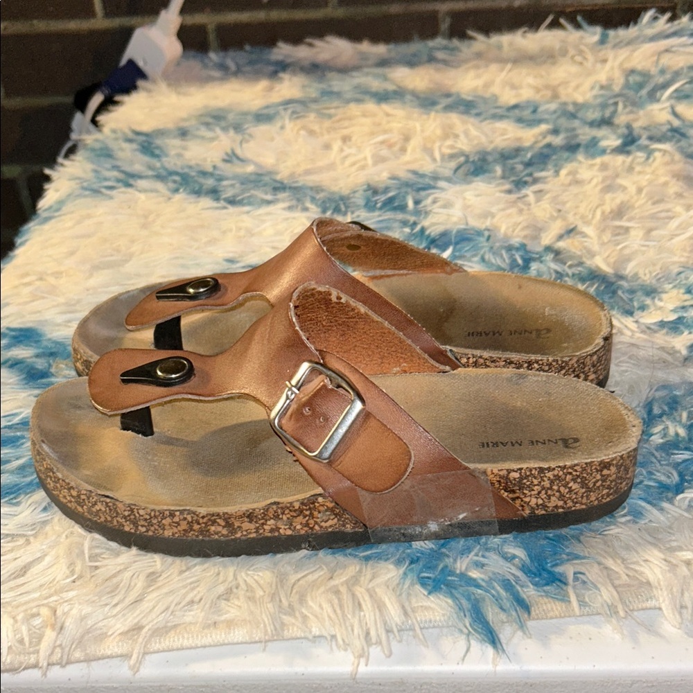 Ann Marino Kids Tan Buckle Sandals